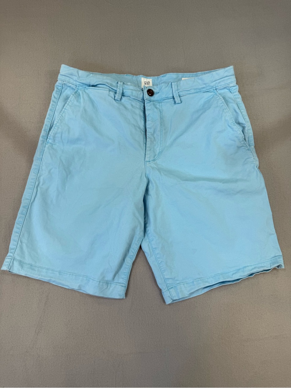 GAP Sky Blue Men's Flat Front Chino Cotton Shorts